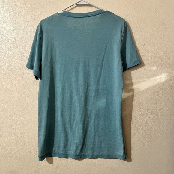 Lucky Brand Shirt Mens S/P Green Venice Burnout V neck Short Sleeves - Picture 2 of 8
